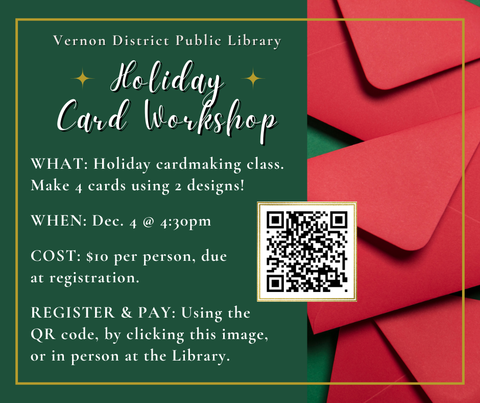 Holiday Card Workshop Dec 4, 2025 at 4:30pm