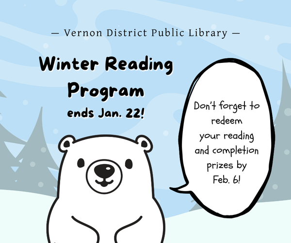 Winter Reading ends today.  Claim your prizes by Feb. 6th.